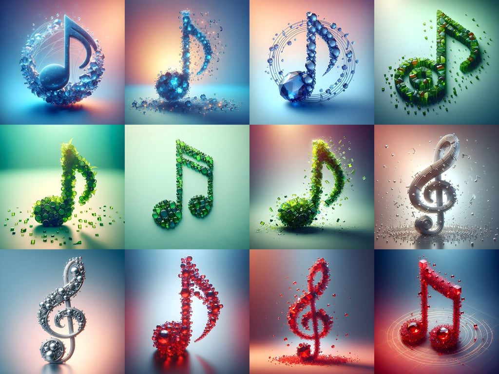 Crystal & Gemstone Music Notes Art — Choose Your Print