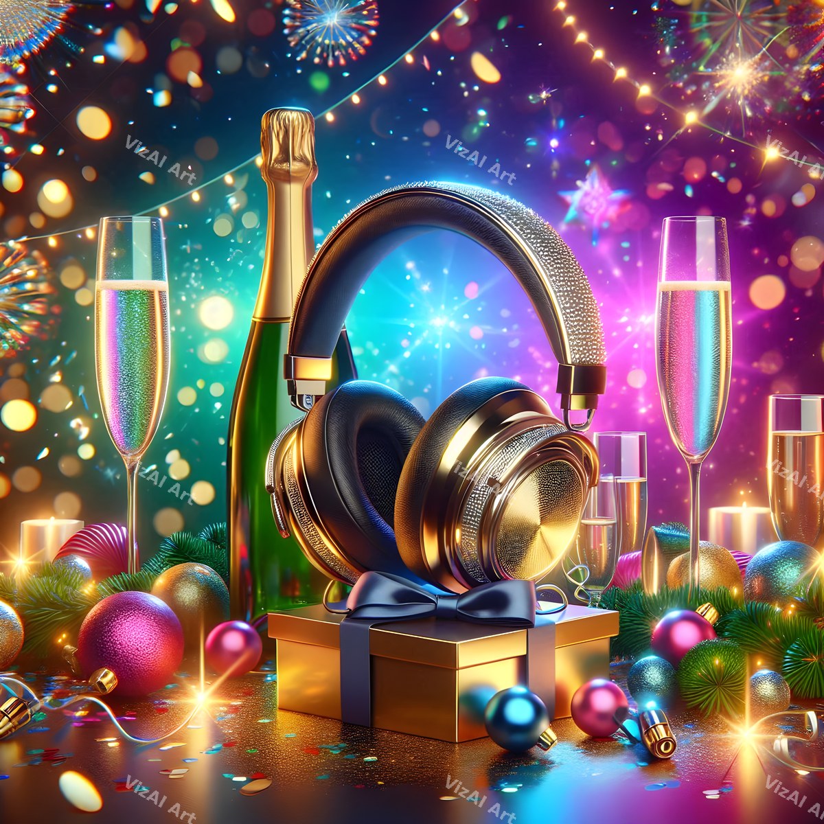 New Year Party Sound Music Art — print 1