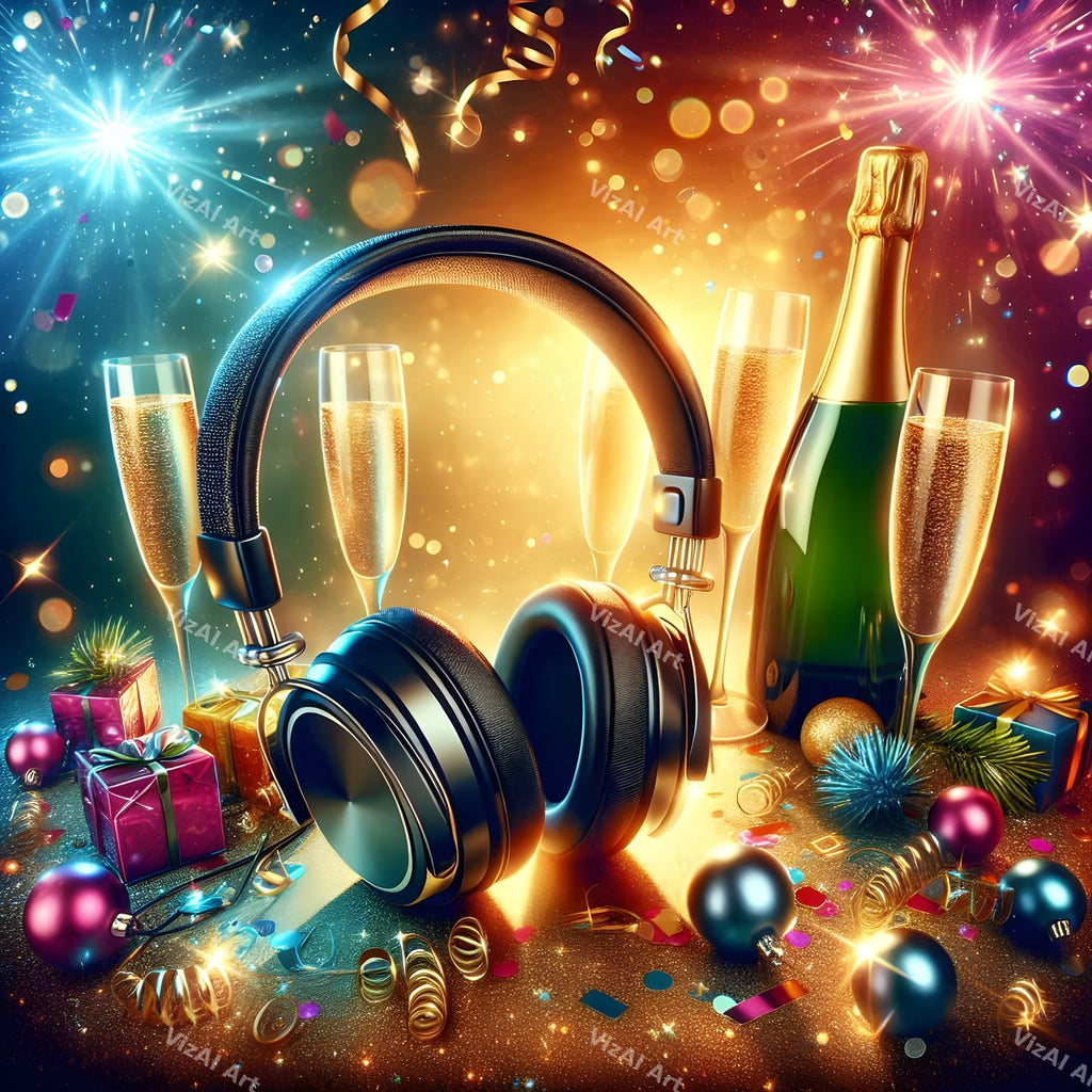 New Year Party Sound Music Art — print 2