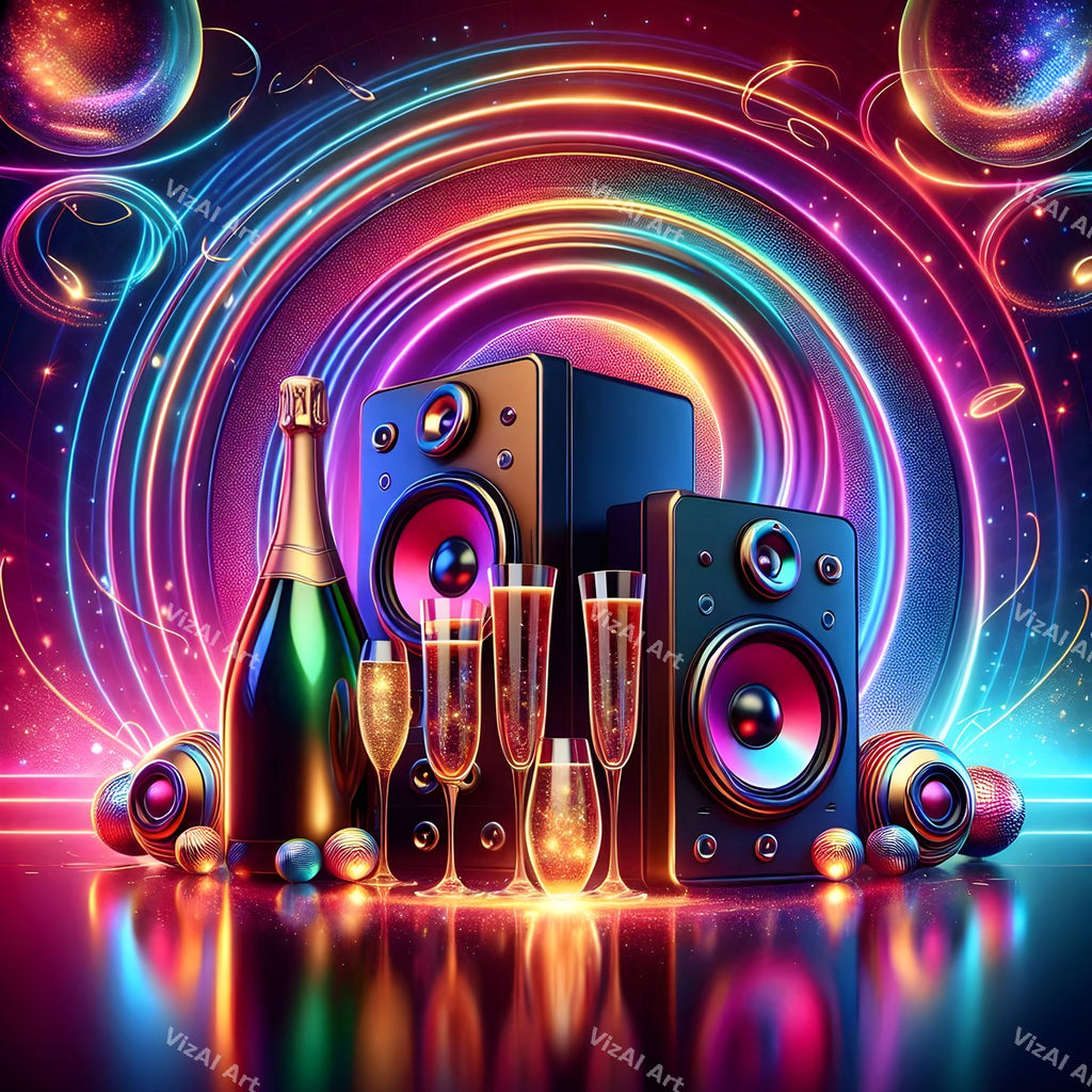 New Year Party Sound Music Art — print 4