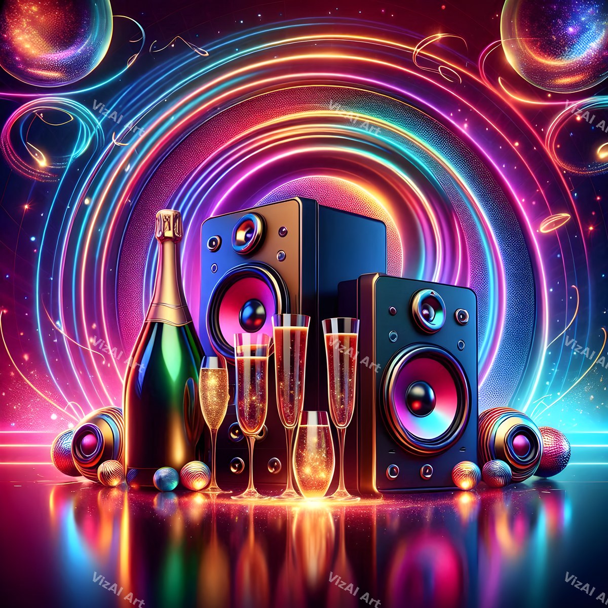 New Year Party Sound Music Art — print 4
