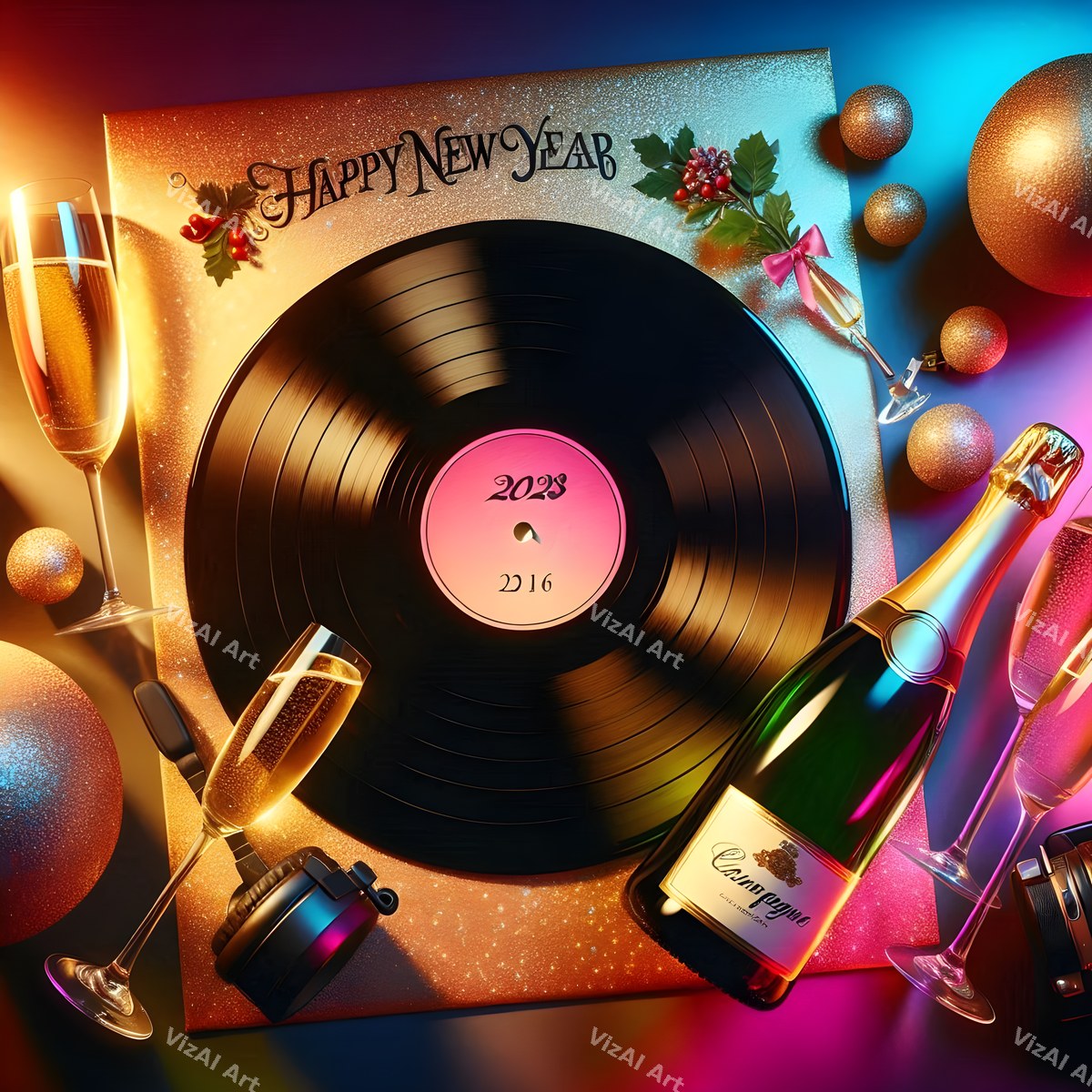 New Year Party Sound Music Art — print 8