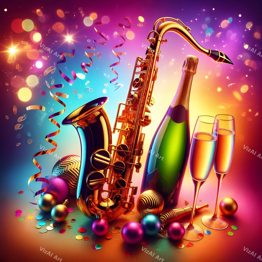 New Year Brass & Rhythm Music Art — print 2