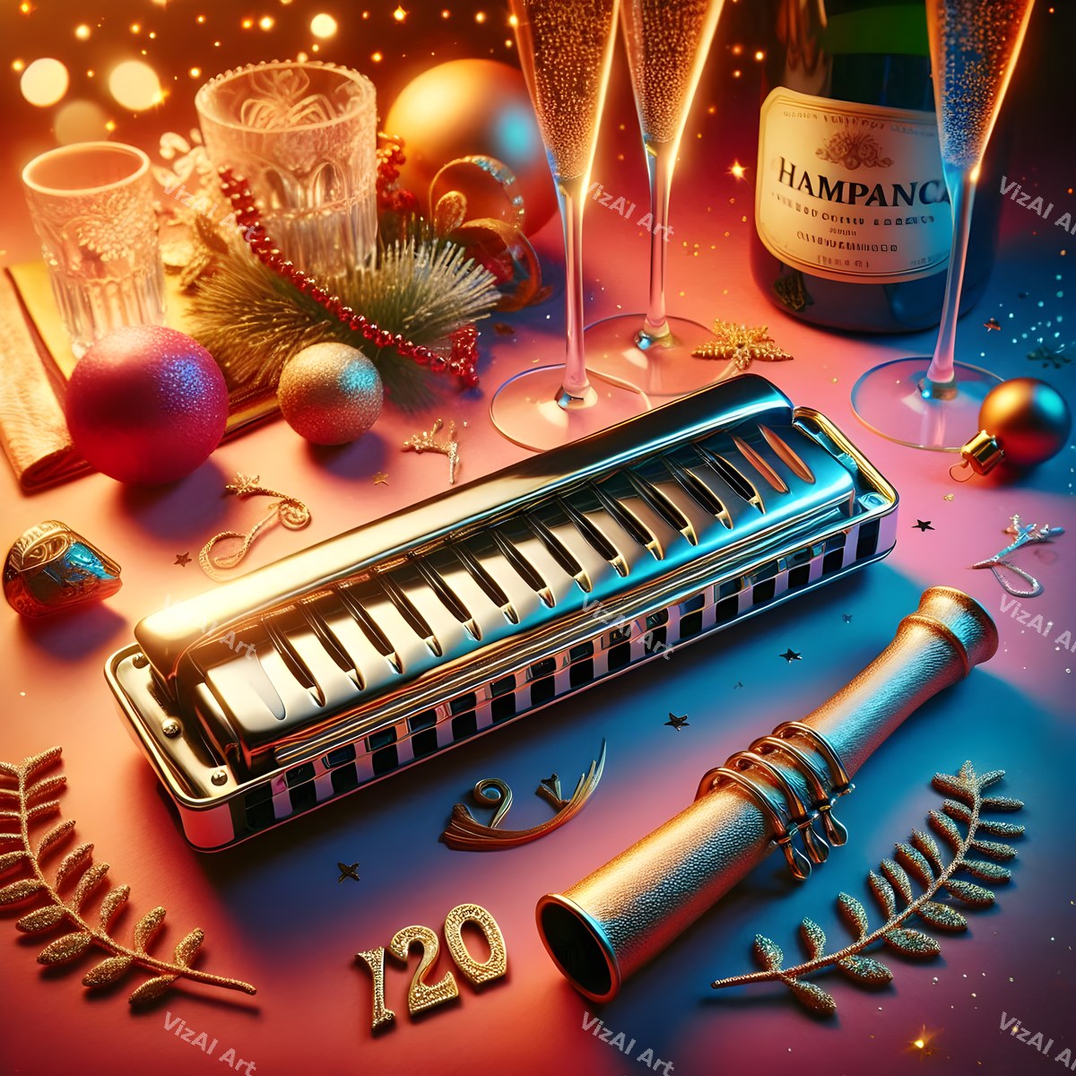 New Year Brass & Rhythm Music Art — print 6