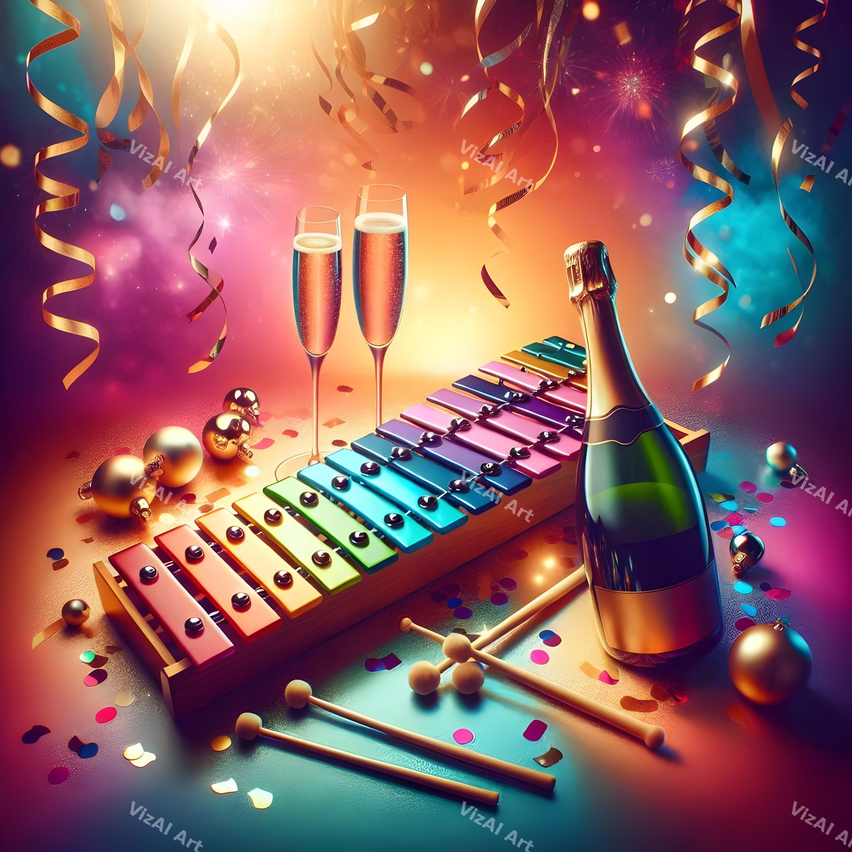 New Year Brass & Rhythm Music Art — print 7