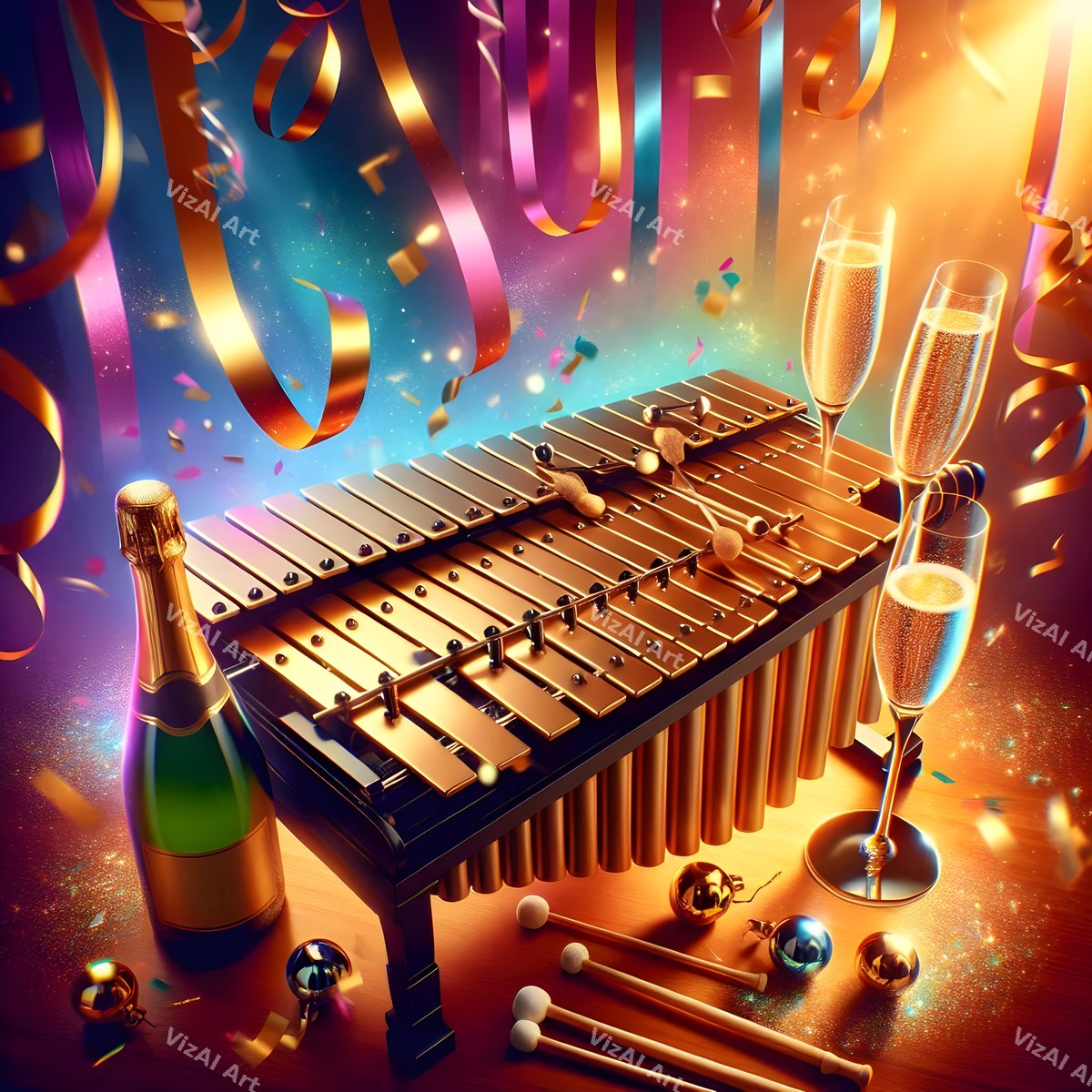 New Year Brass & Rhythm Music Art — print 8