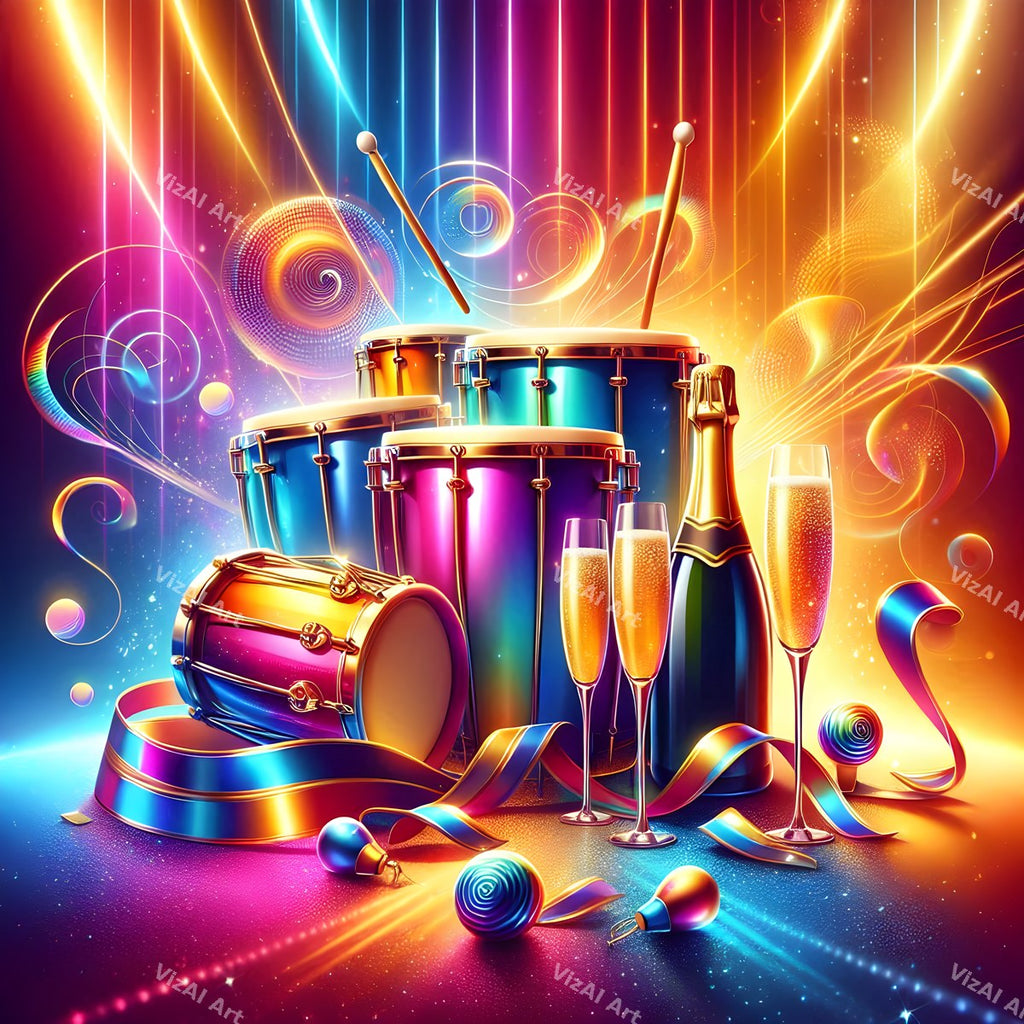 New Year Brass & Rhythm Music Art — print 9