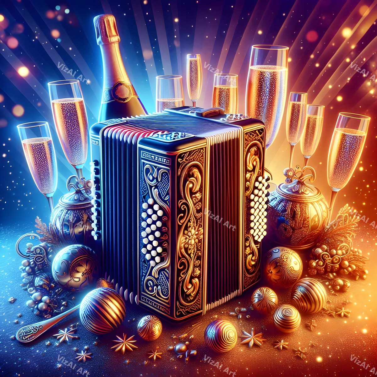 New Year Brass & Rhythm Music Art — print 11