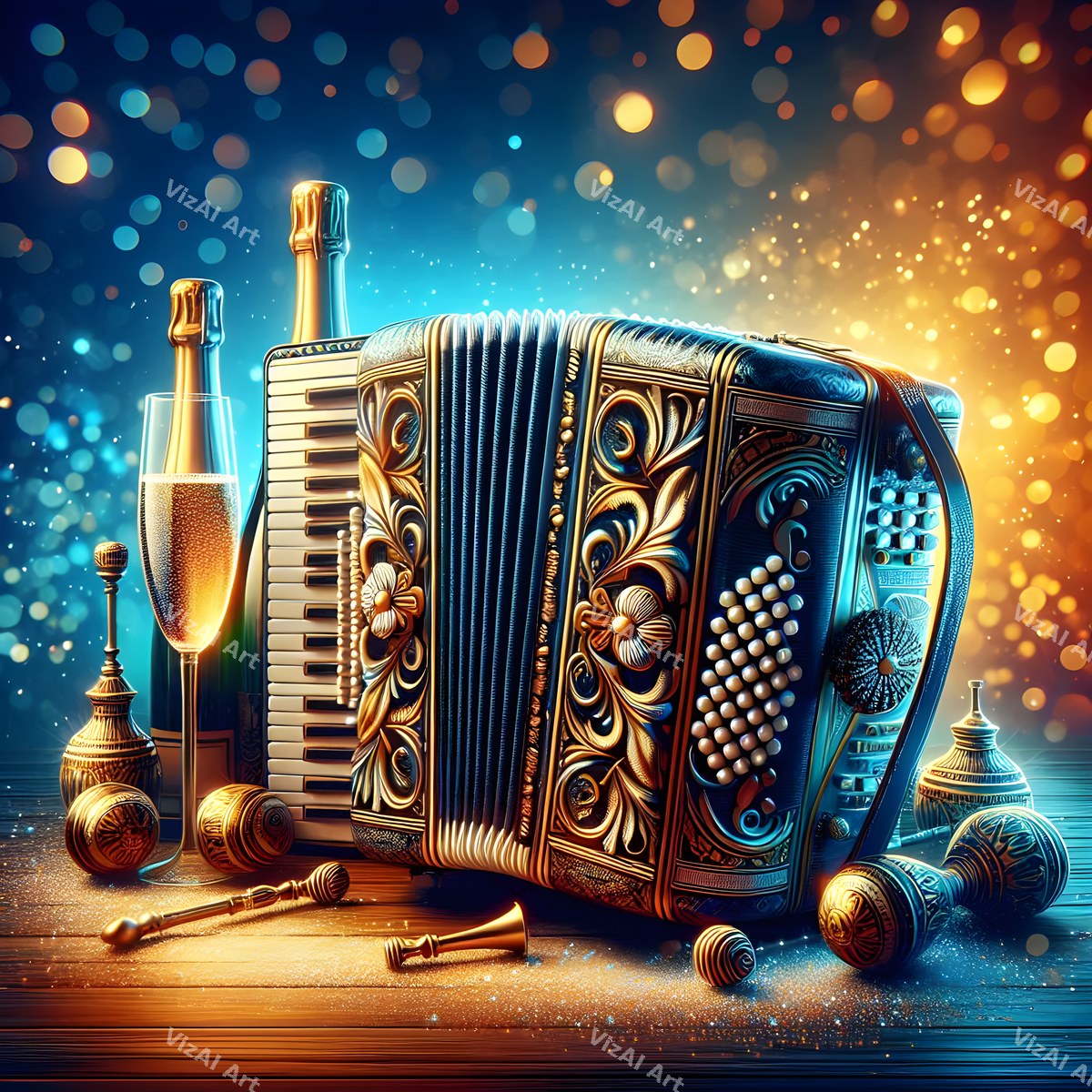 New Year Brass & Rhythm Music Art — print 12