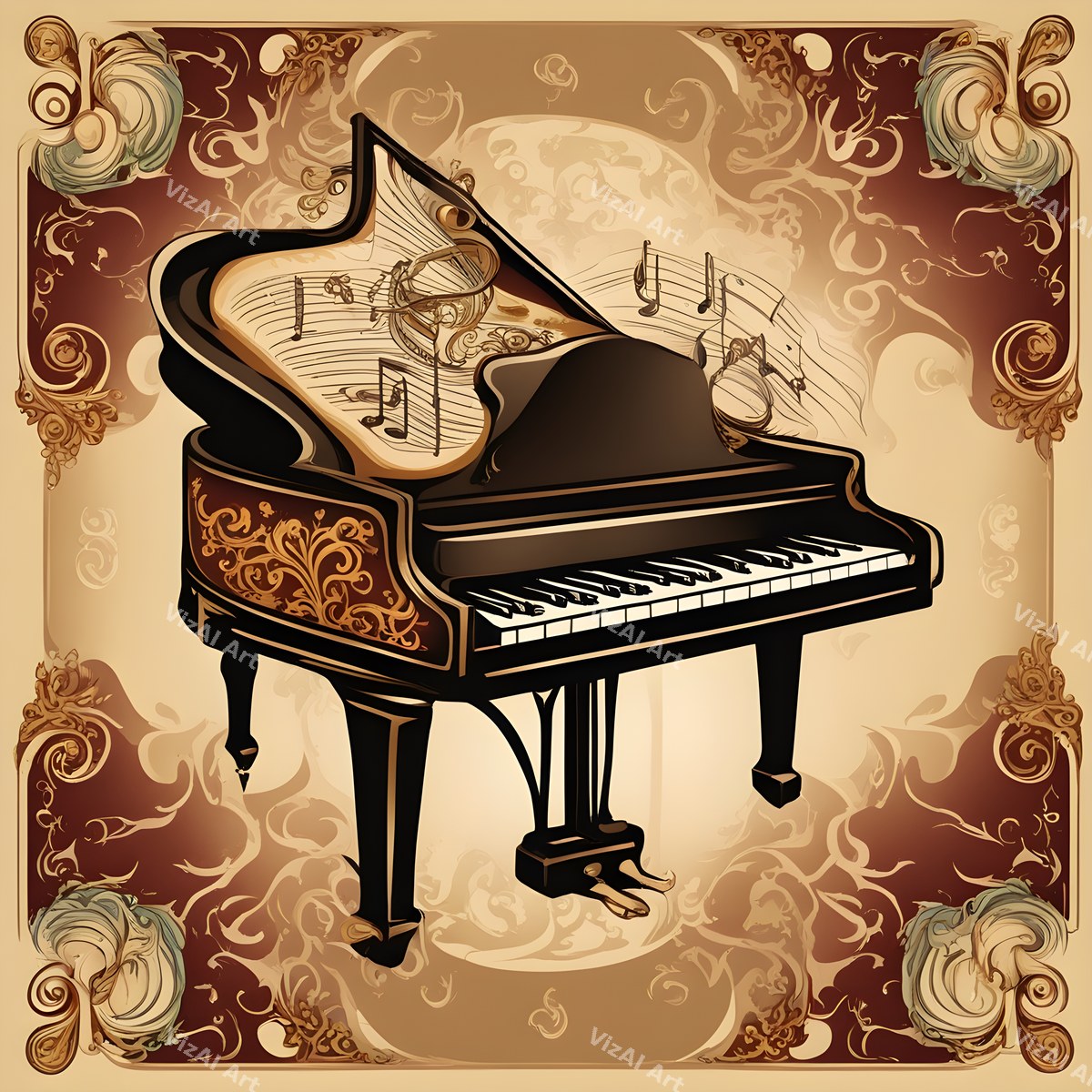 Classic Grand Piano Music Art — print 5