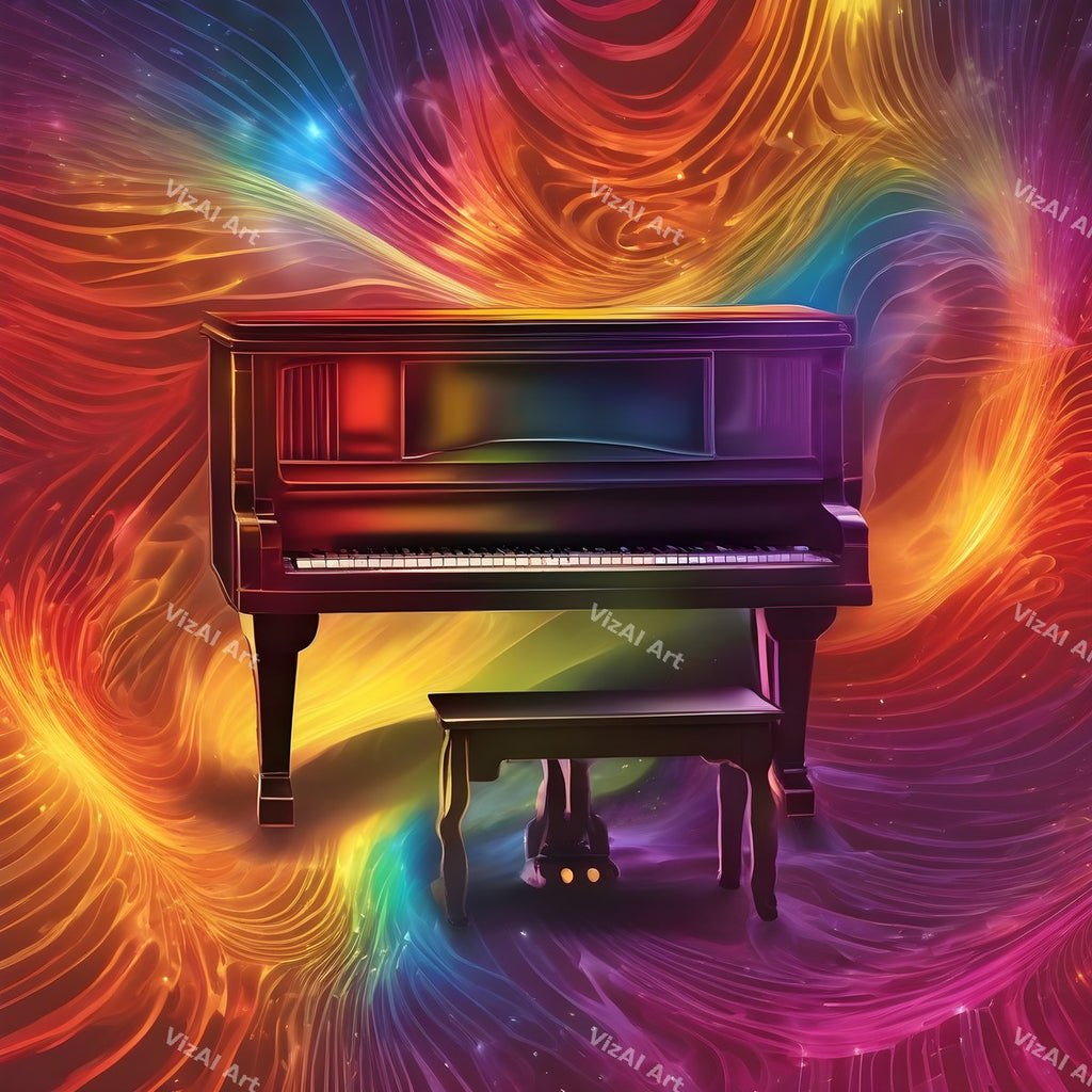 Piano in Colour Music Art — print 1