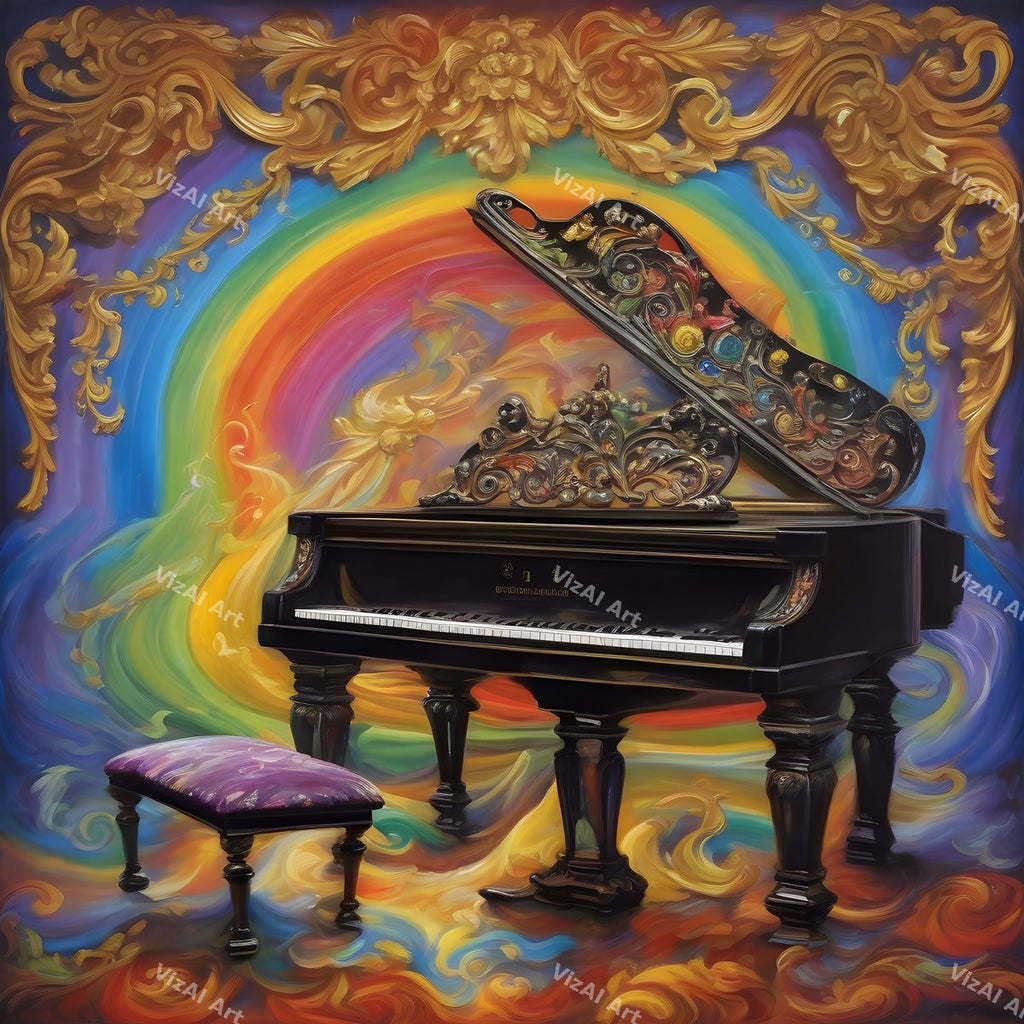 Piano in Colour Music Art — print 2