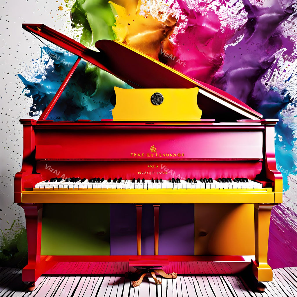 Piano in Colour Music Art — print 3