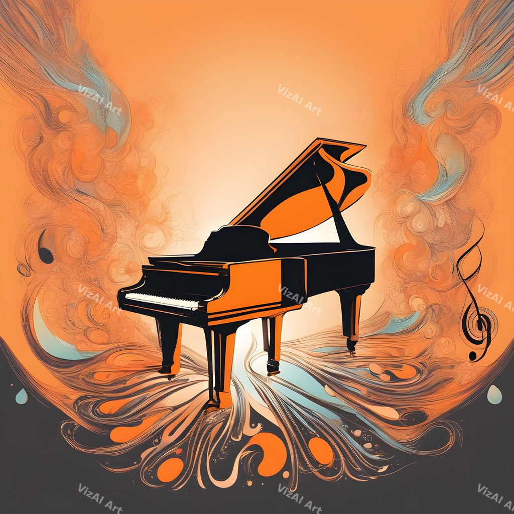 Piano in Colour Music Art — print 4