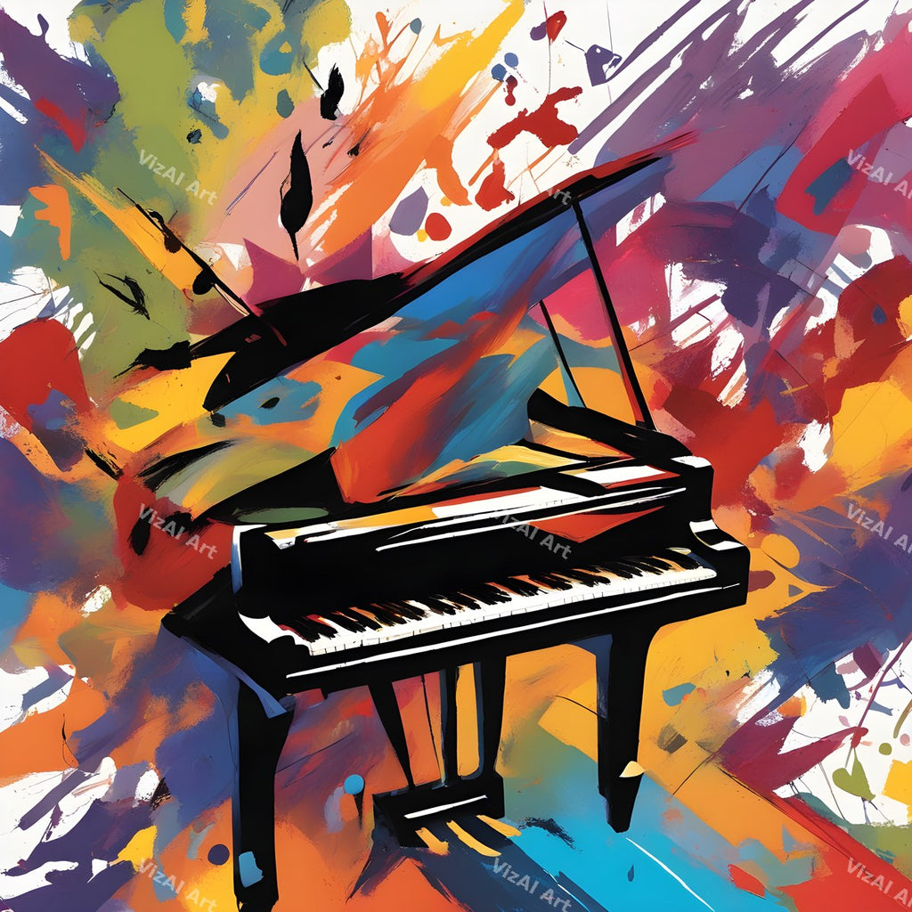 Piano in Colour Music Art — print 5