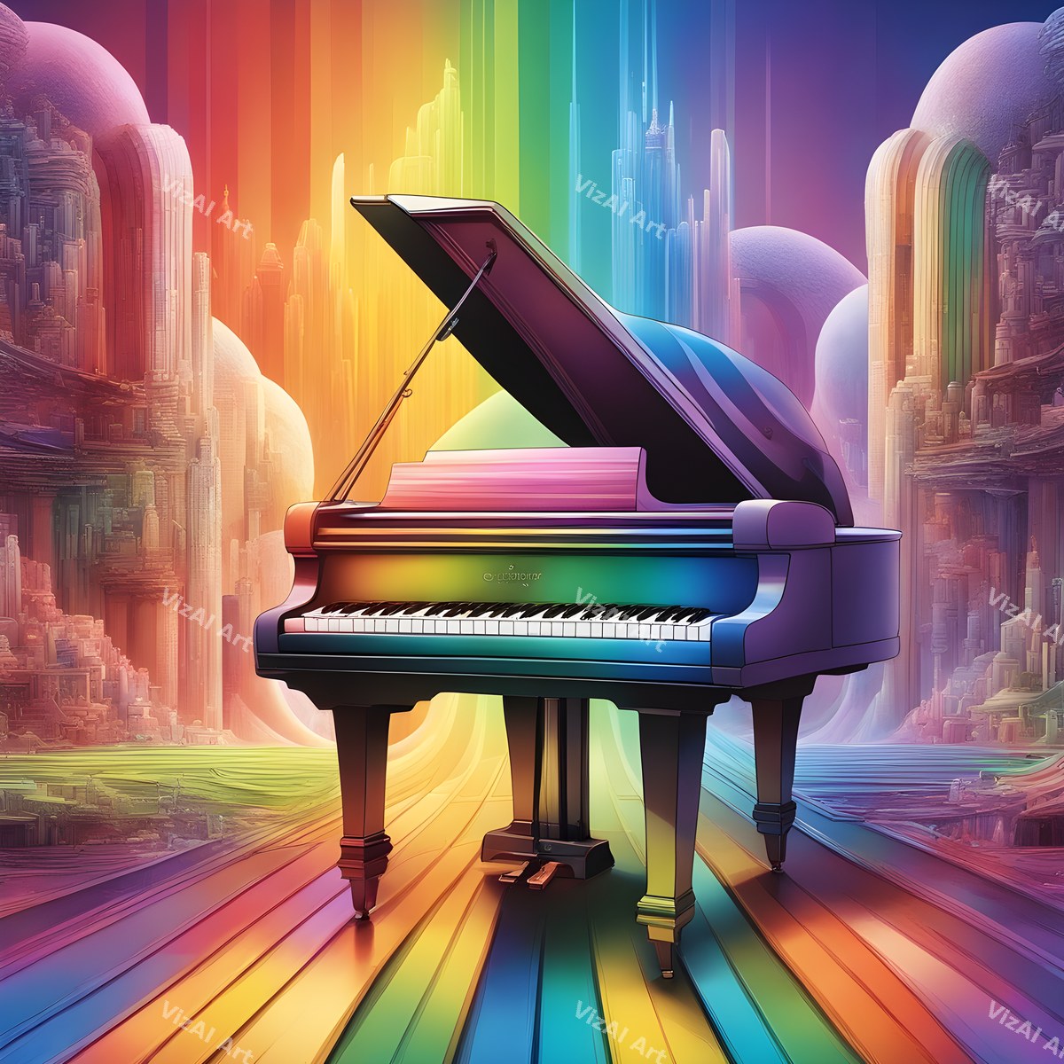 Piano in Colour Music Art — print 7