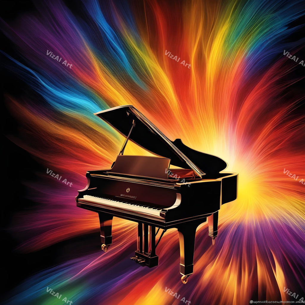 Piano in Colour Music Art — print 10