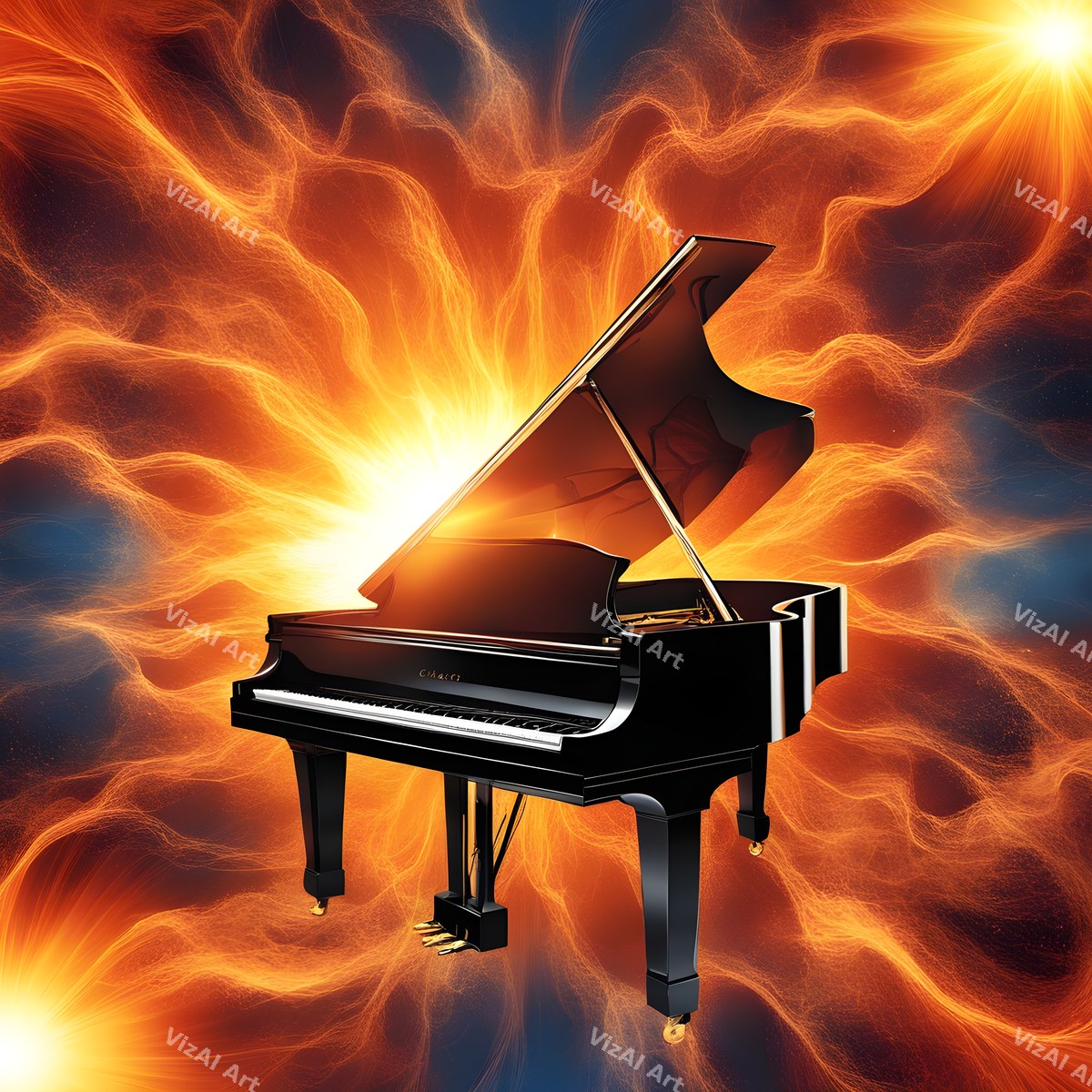 Piano in Colour Music Art — print 11