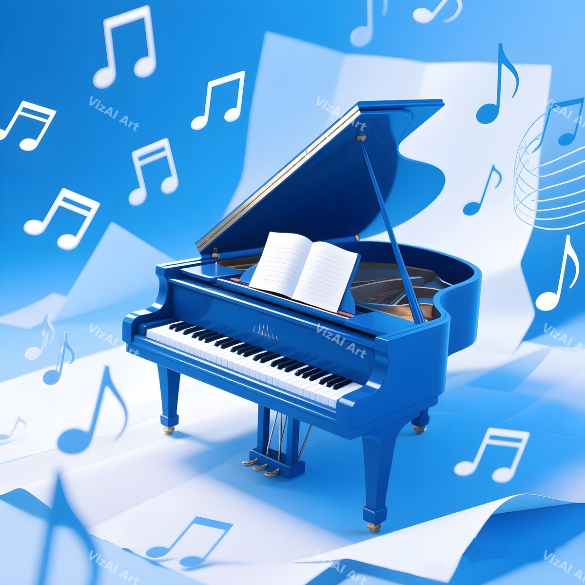 Piano & Music Notes Art — print 2