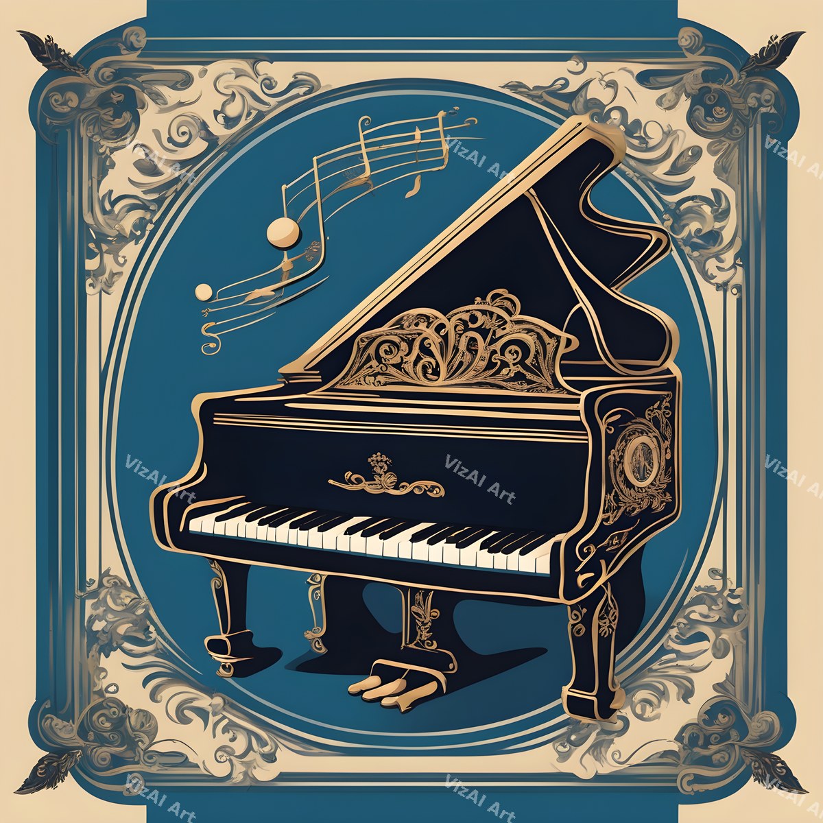 Piano & Music Notes Art — print 11