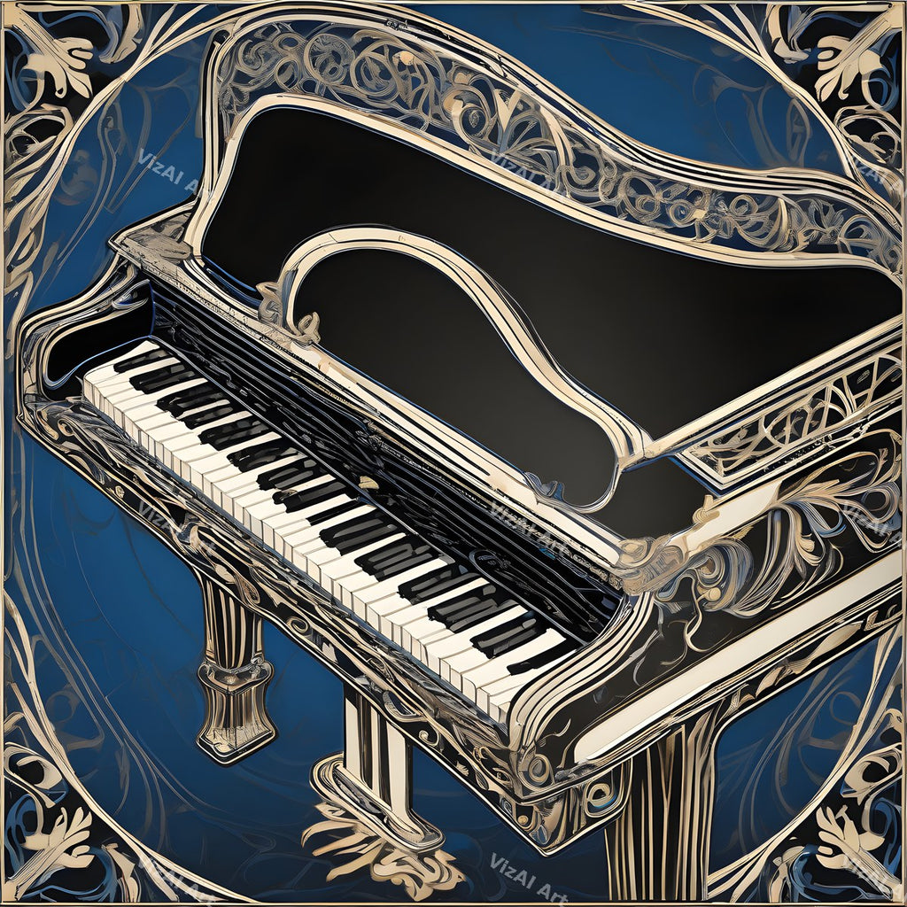 Piano on Stage Music Art — print 1