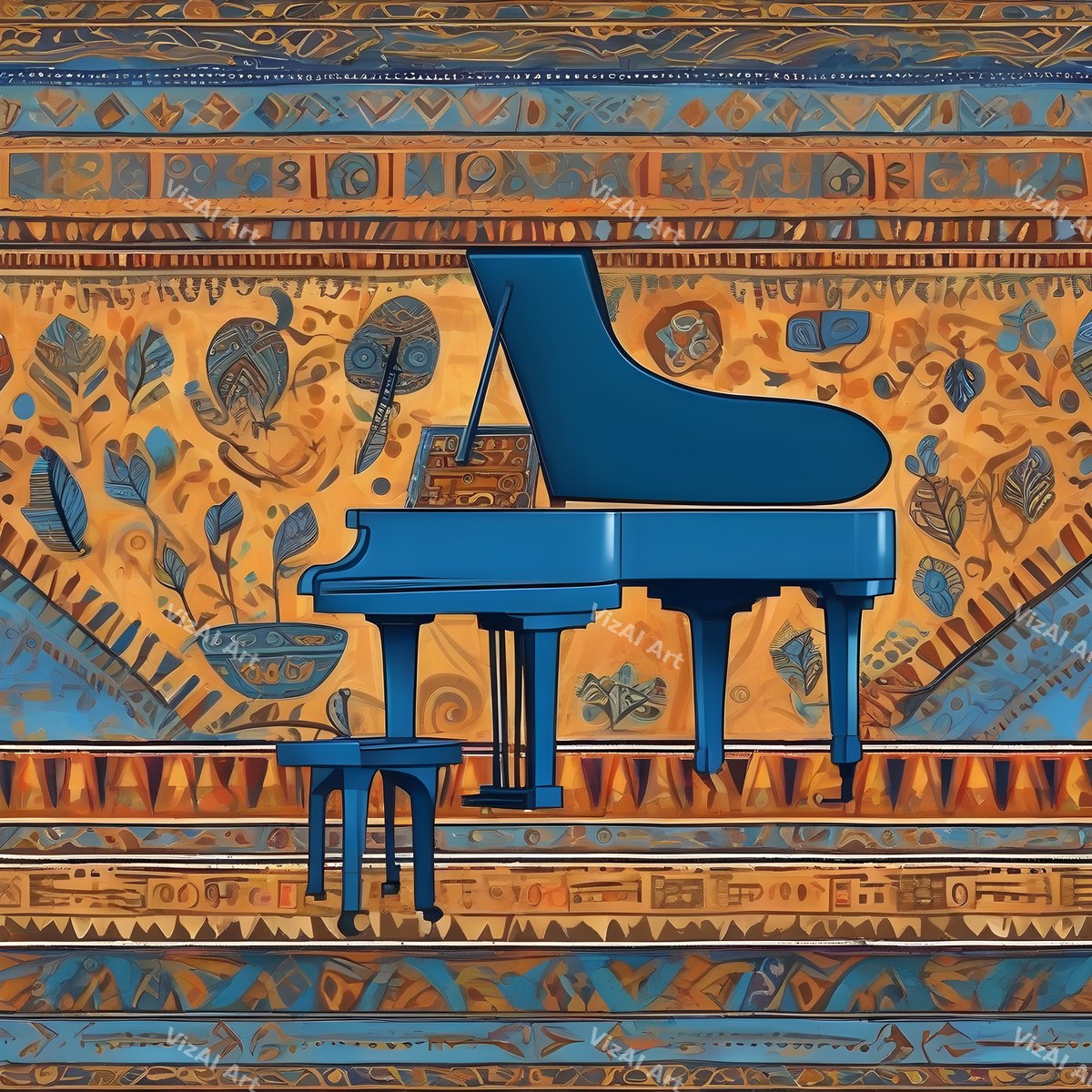 Piano on Stage Music Art — print 3