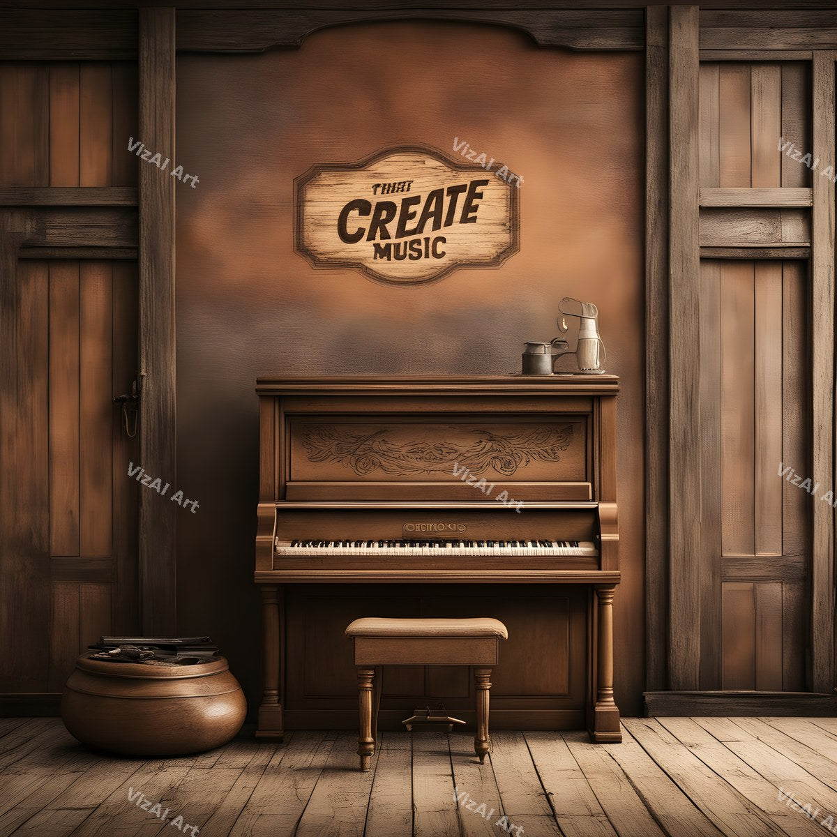 Piano on Stage Music Art — print 5