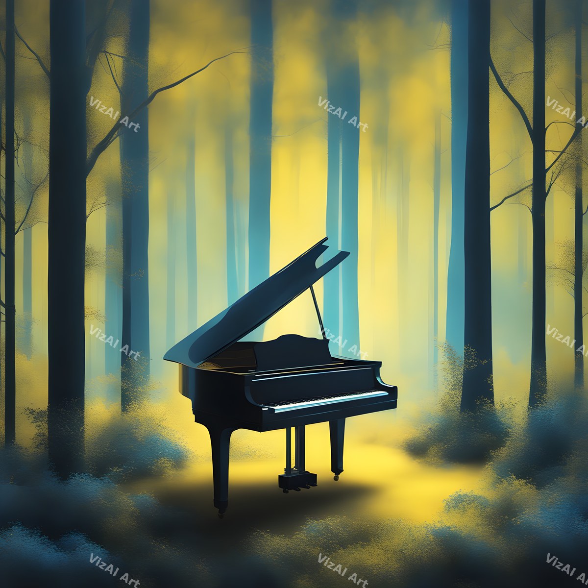 Piano on Stage Music Art — print 7