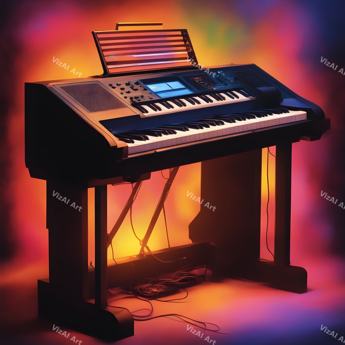 Piano on Stage Music Art — print 8