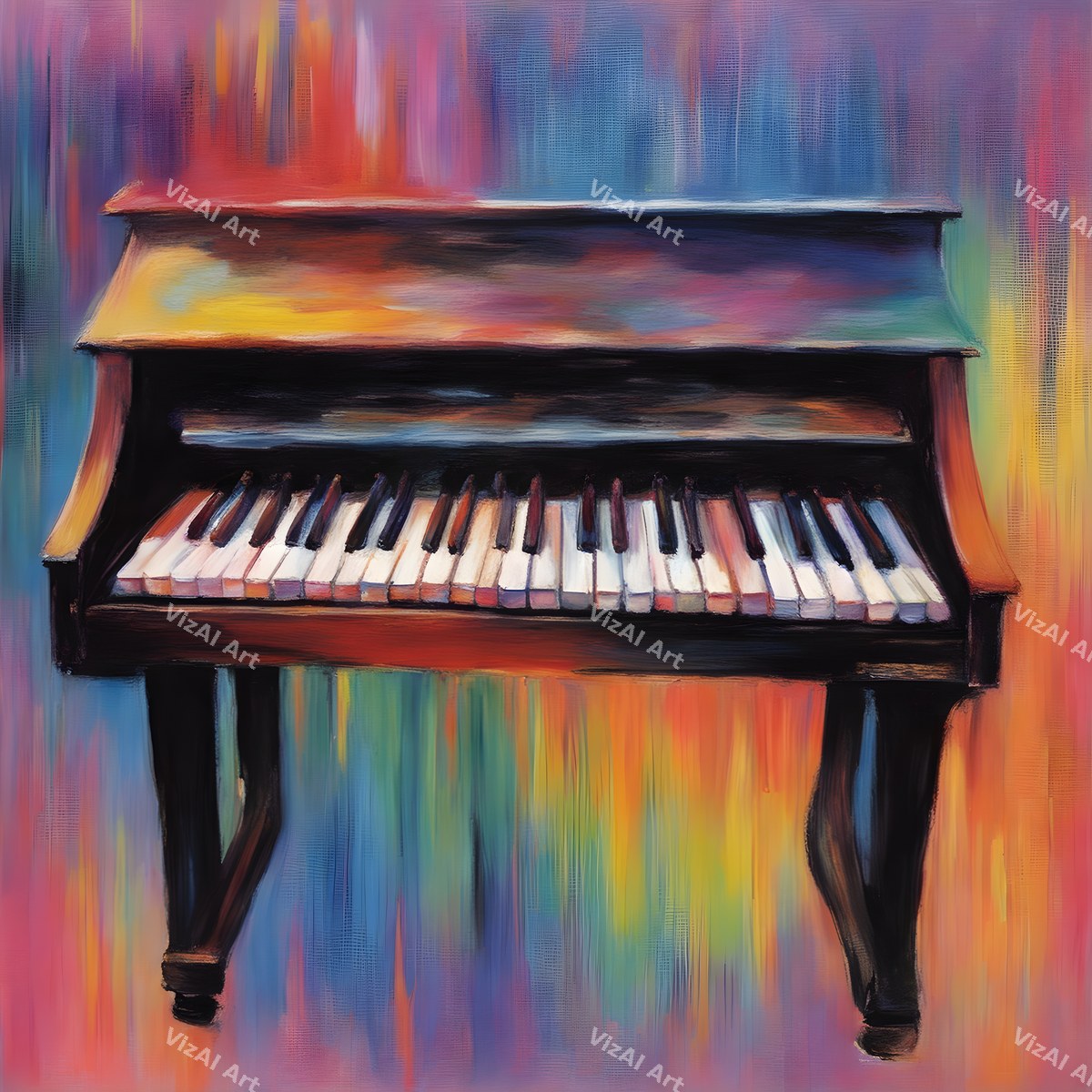 Piano on Stage Music Art — print 9