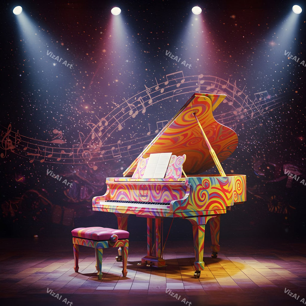 Piano on Stage Music Art — print 11