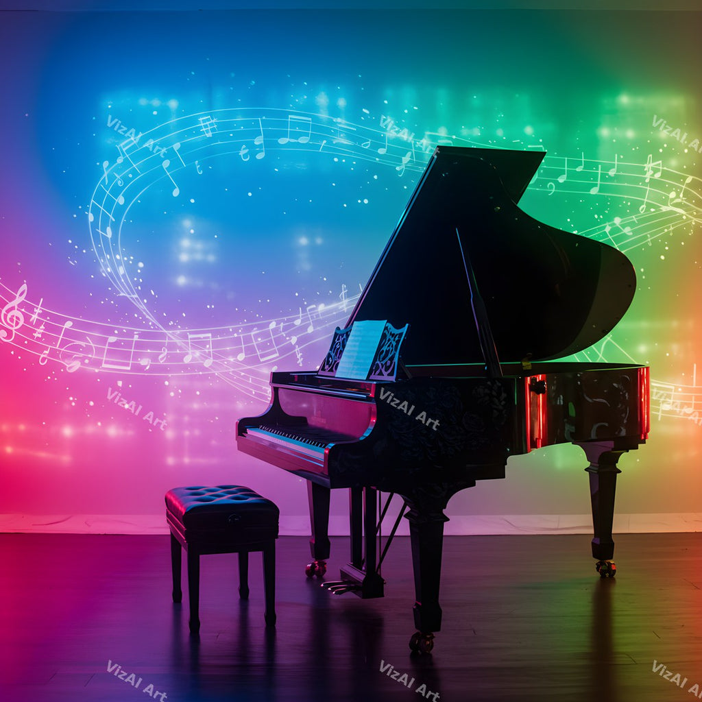 Piano on Stage Music Art — print 12