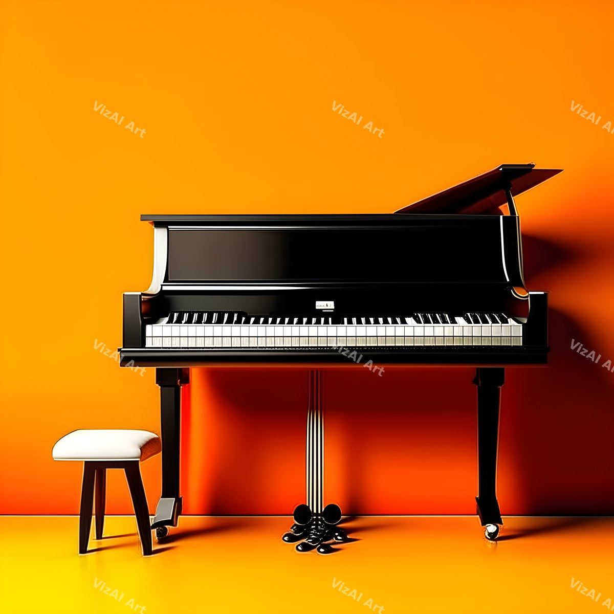 Colour Block Piano Art — print 3