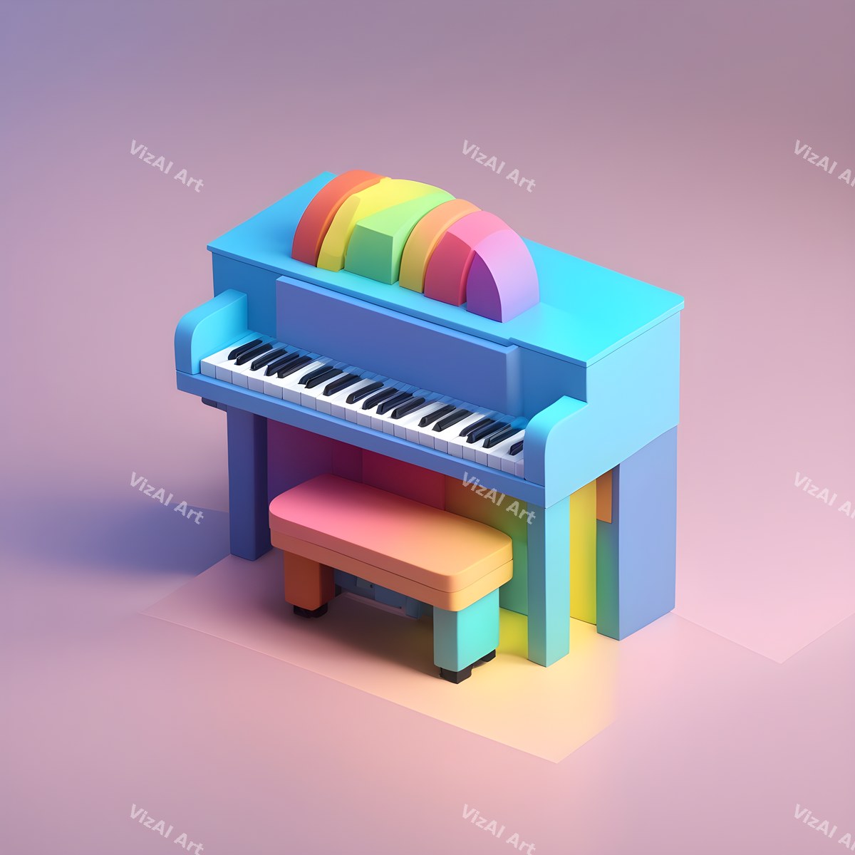 Colour Block Piano Art — print 6