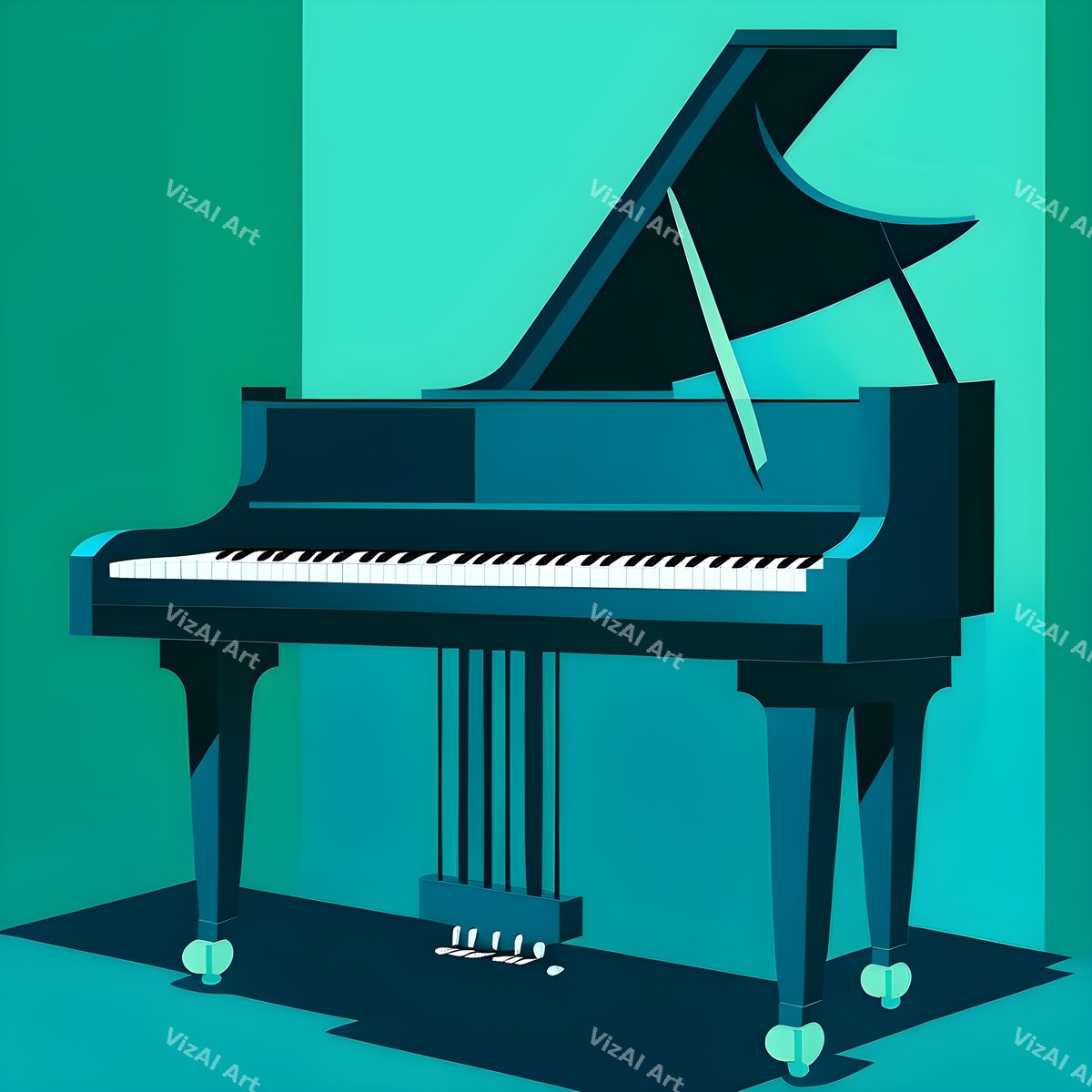 Colour Block Piano Art — print 11