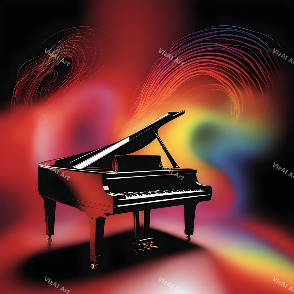 Crimson Red Piano Art — print 4