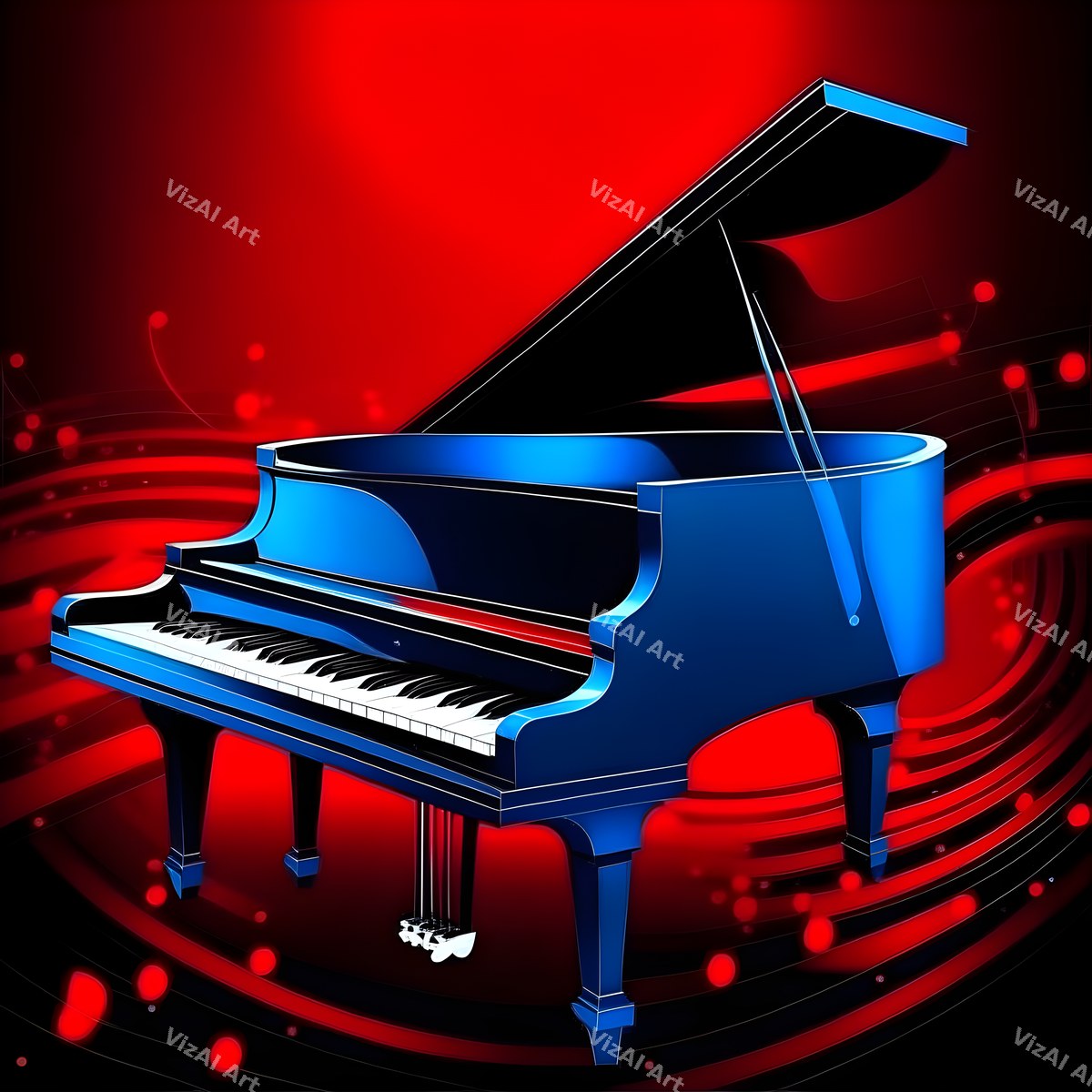 Crimson Red Piano Art — print 8