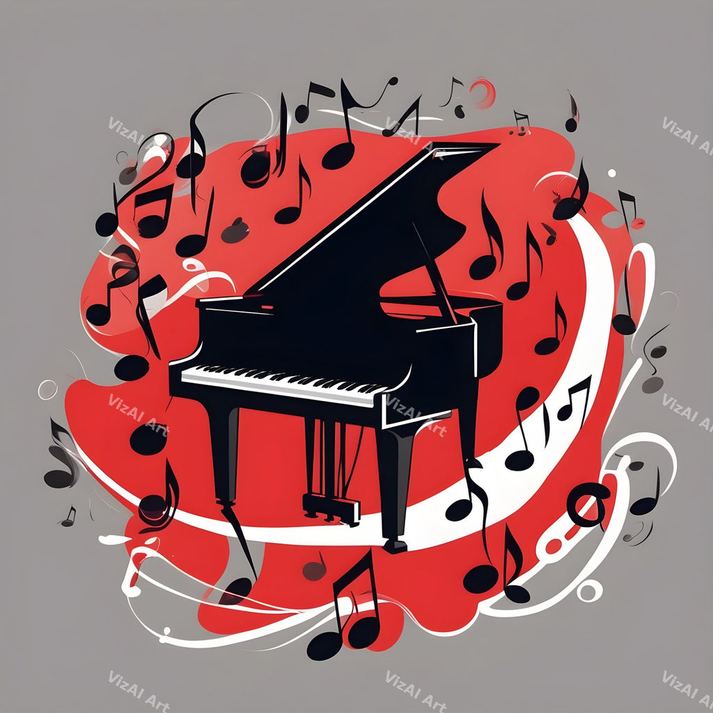Crimson Red Piano Art — print 10