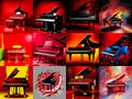 Crimson Red Piano Art — 12 Printable Prints