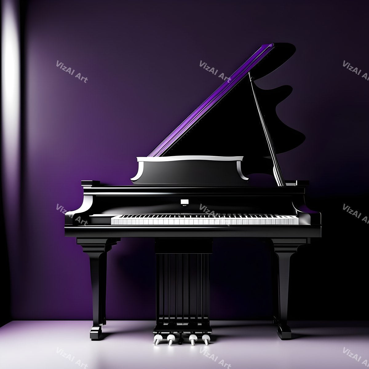 Gold & Purple Glam Piano Art — print 1