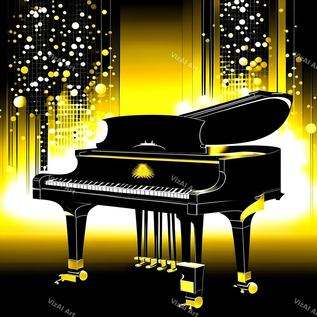 Gold & Purple Glam Piano Art — print 2
