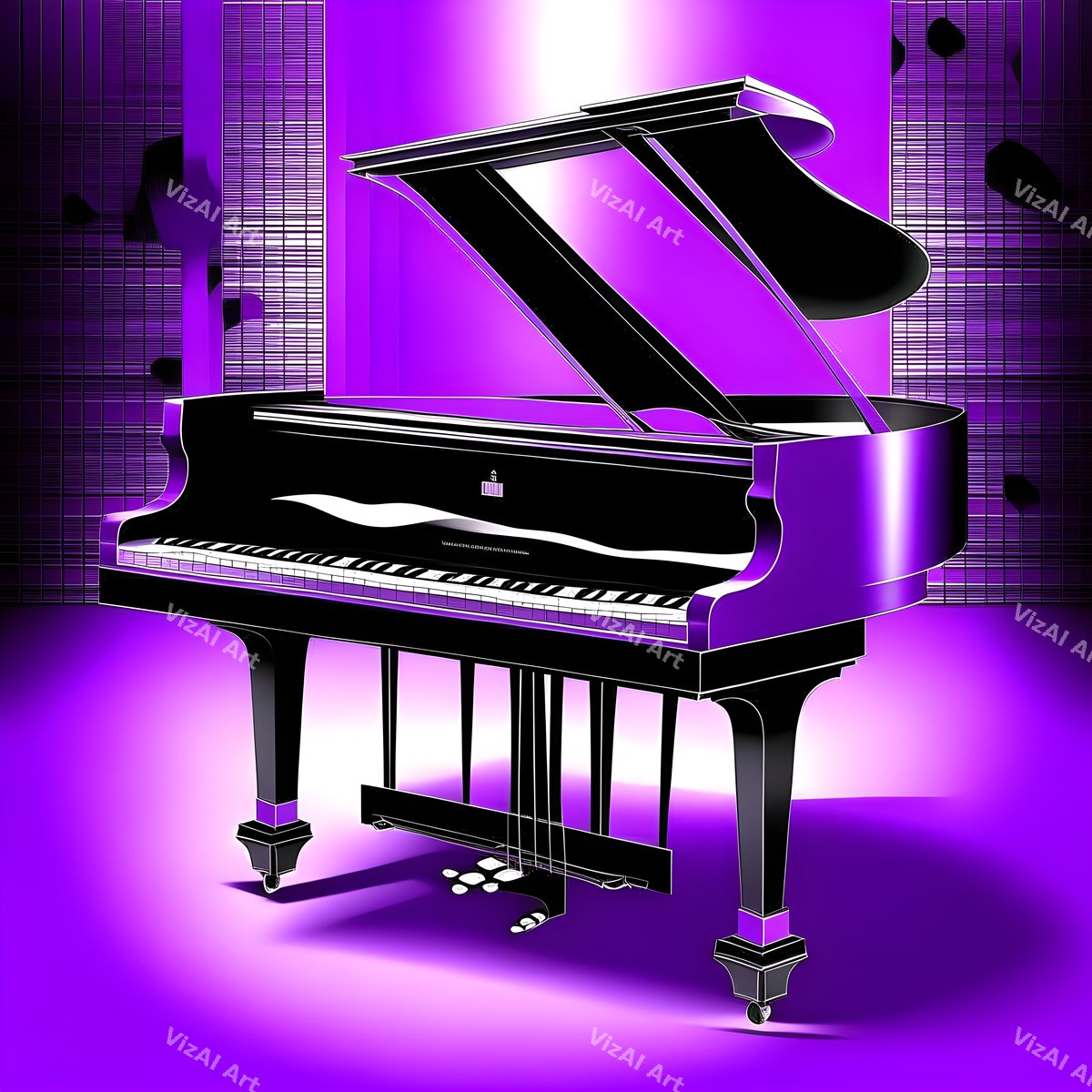 Gold & Purple Glam Piano Art — print 3