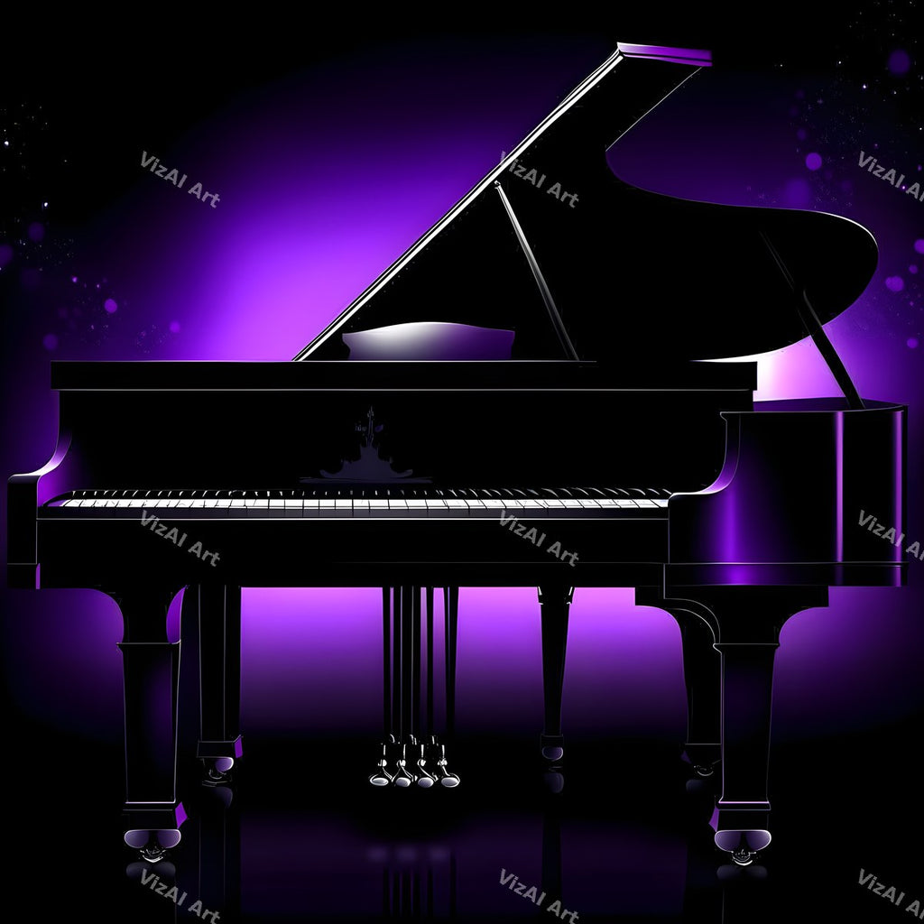 Gold & Purple Glam Piano Art — print 4