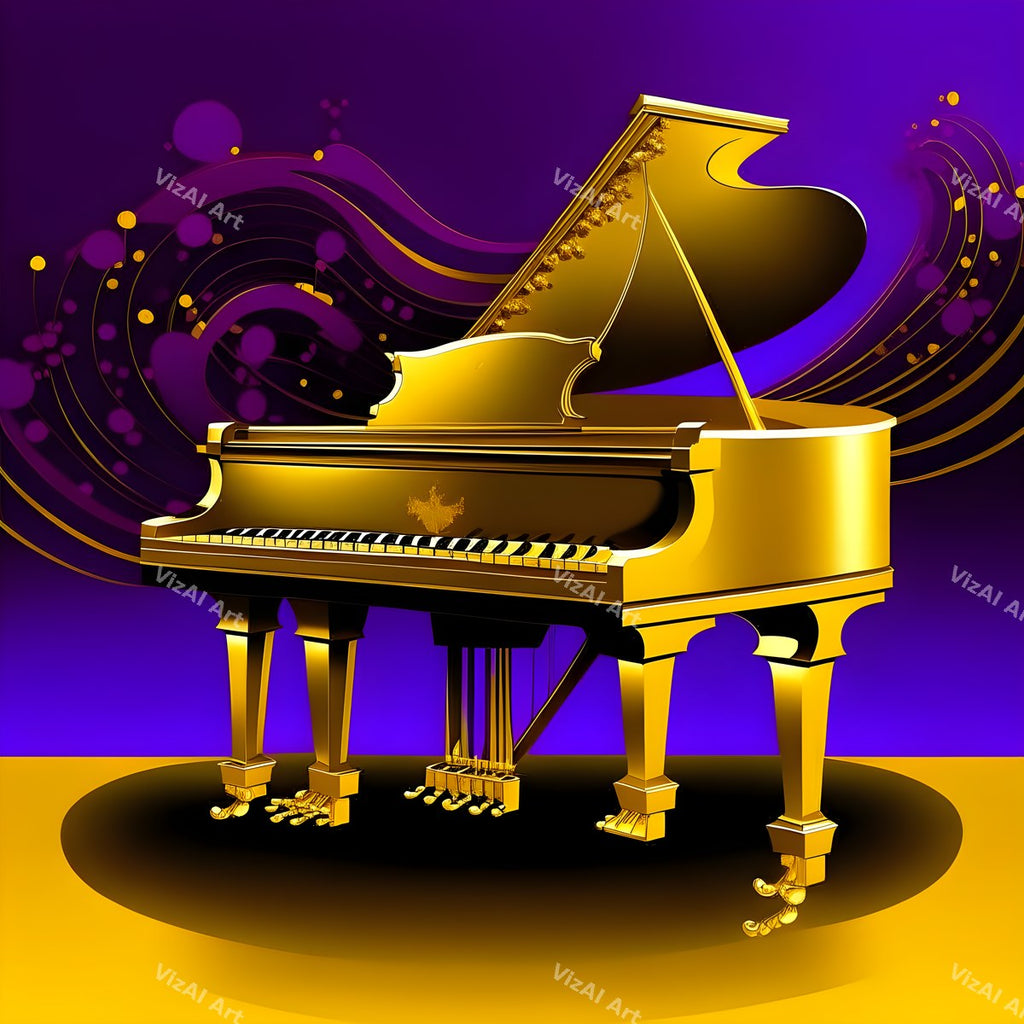 Gold & Purple Glam Piano Art — print 5