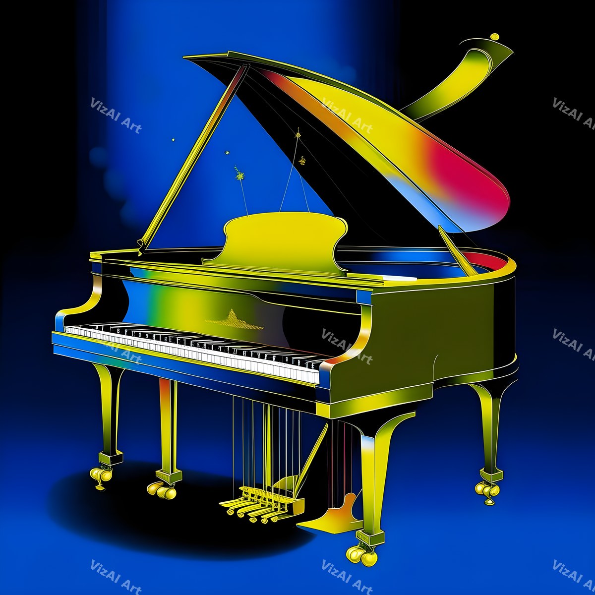 Gold & Purple Glam Piano Art — print 6