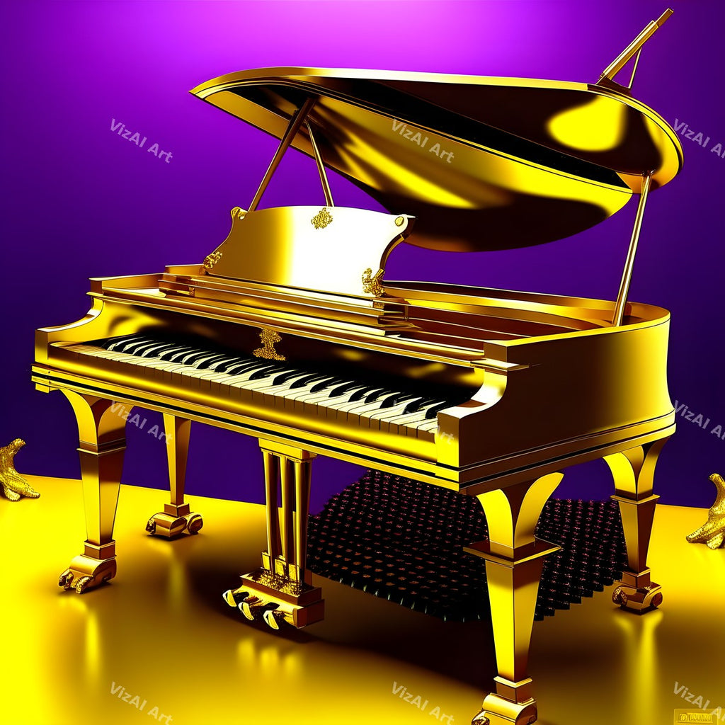Gold & Purple Glam Piano Art — print 7