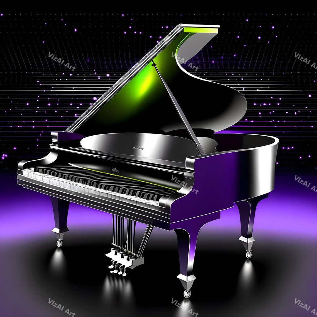 Gold & Purple Glam Piano Art — print 9