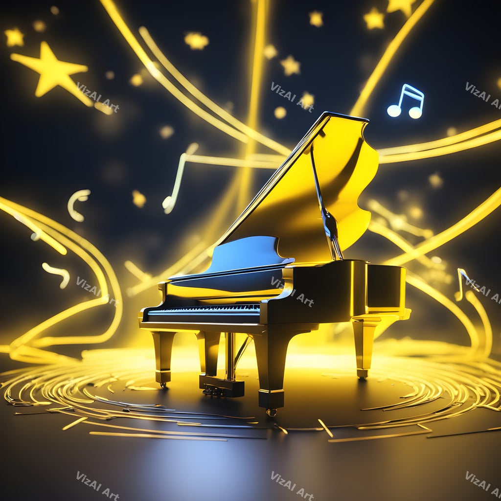 Gold & Purple Glam Piano Art — print 10