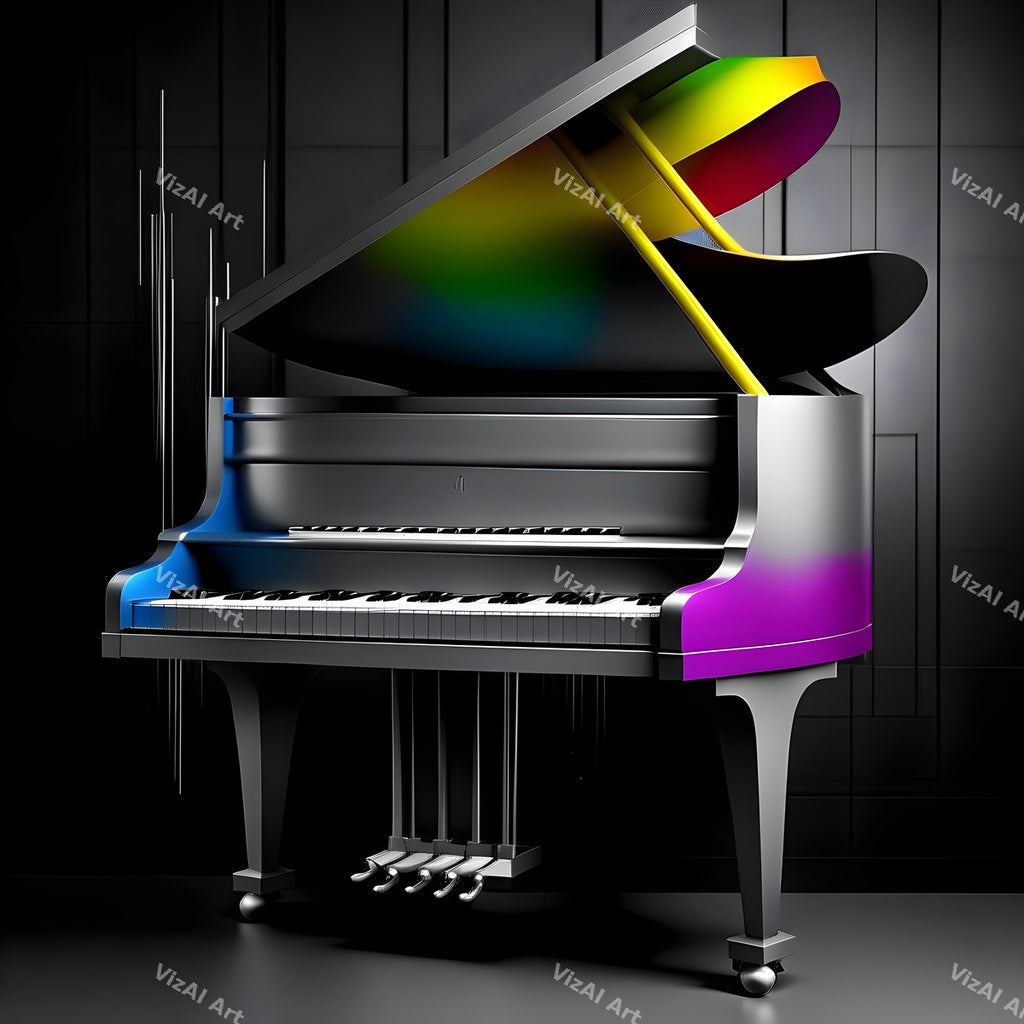 Gold & Purple Glam Piano Art — print 11