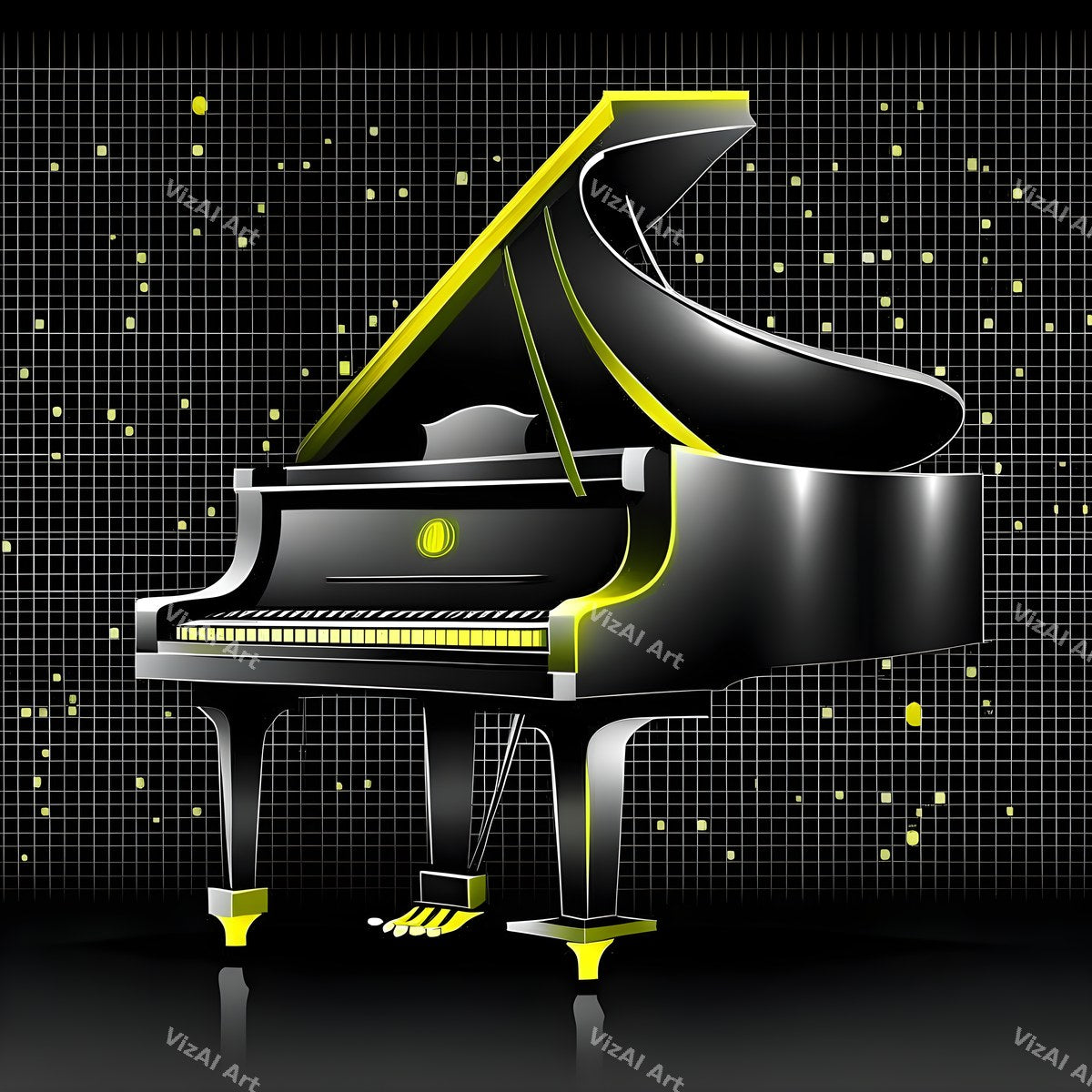 Gold & Purple Glam Piano Art — print 12